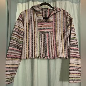 Earthbound cropped poncho rainbow stripes size small